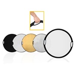 Photography Photo Portable Grip Reflector 5in1 Circular Collapsible Multi Disc Reflector with Handle, 5-IN-1 PORTABLE GRIP REFLECTOR