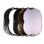 Photography Photo Portable Grip Reflector 5in1 Oval Collapsible Multi Disc Reflector with Handle, 5-IN-1 Oval GRIP REFLECTOR