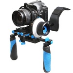 Camcorder Steady Shoulder Rig and Follow Focus for DSLR Video Camera Cam Canon Nikon, RL02F+R