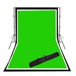 Background Support System with Black White and Green Muslin Backdrops & Carry Case, SUPPORT_BWG